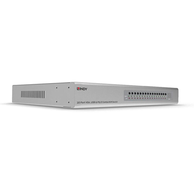 LINDY KVM preklopnik 39527, VGA, USB, za rack ormarić, srebrni
