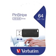 VERBATIM USB stick 2.0 PinStripe #49065, 64 GB, crni
