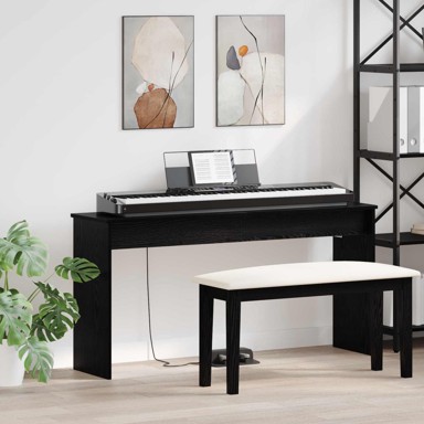 Stalak za klavijaturu, 130 x 32 x 64 cm, crni hrast