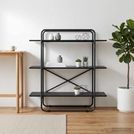 Polica 3 razine 100 x 35 x 105 cm od pločastog materijala, crni hrast