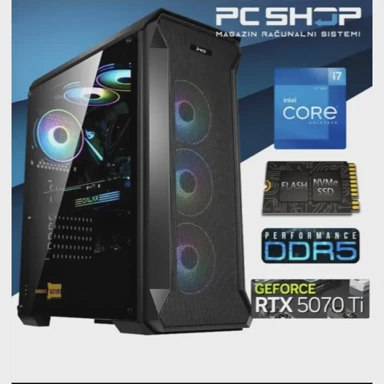 MAGAZINRS Stolno računalo Gamer / Intel Core i7-14700K, 32GB, 1TB SSD, NVIDIA RTX 5070 Ti, FreeDOS