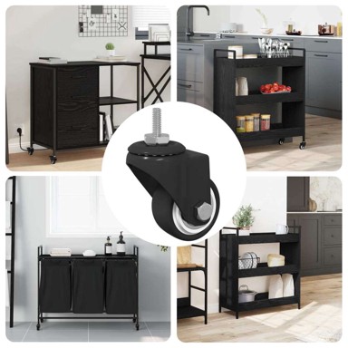 Dizalni kotač 12 kom M6 mm željezo i najlon, crna