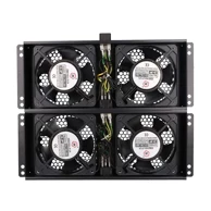 EXTRALINK Ventilator za rack ormar, 0U, 4 ventilatora, metalno kućište, EU kabel