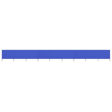 Vjetrobran s 9 panela od tkanine 1200 x 120 cm azurno plavi