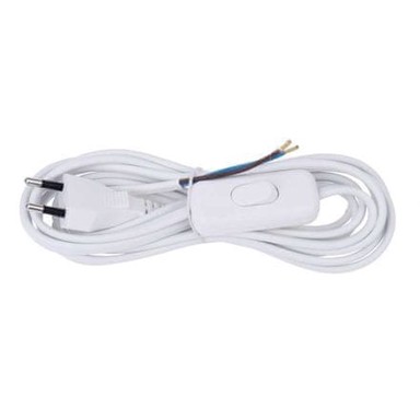 EMOS Produžni kabel S08273 s prekidačem, 3 m, 2 x 0,75 mm, bijeli