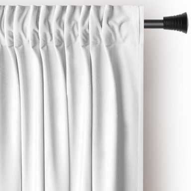 RESTILO Bijela zavjesa za djelomično zamračenje od samta 140x270 cm Pleat