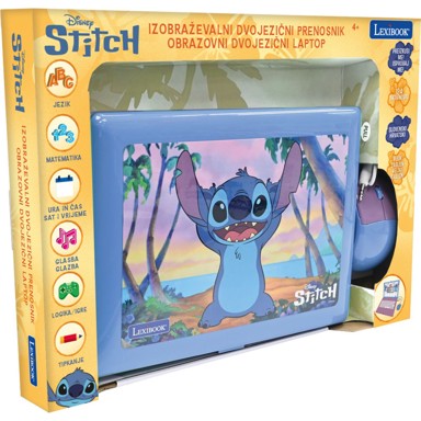 LEXIBOOK Laptop edukativni Stitch 124 aktivnosti, višebojni