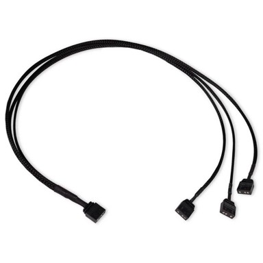 ALPHACOOL Y-razdjelnik aRGB, 3-pinski na 3x3-pinski, 60 cm, crni