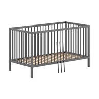 VIPACK Antracitno sivi dječji krevet od masivnog bora 70x140 cm DINO