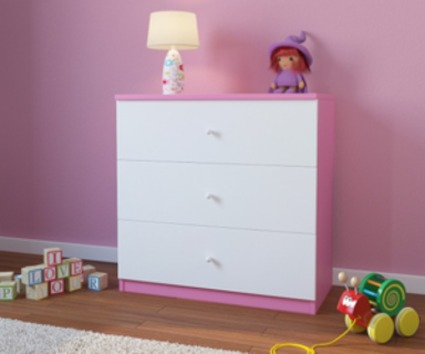 Dječja komoda, roza, 80×80×41 cm