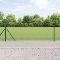 Mrežasta ograda s 13 flanged stupovima 0.5x50 m čelik,zelena
