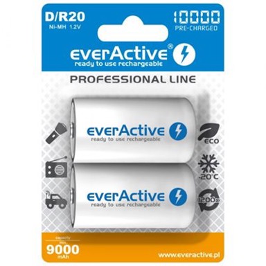 EVERACTIVE Baterija D/R20, punjiva, 10000mAh