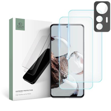TECH-PROTECT SUPREME Zaštitno kaljeno staklo + staklo za leću kamere set za XIAOMI 12T, prozirno