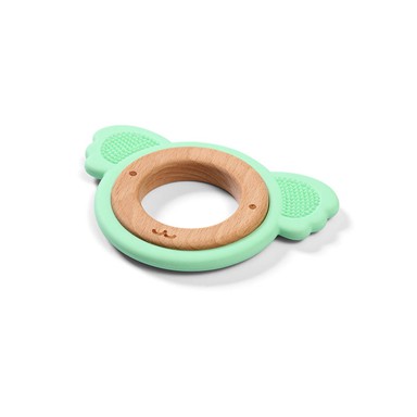 BABYONO Silikonsko drvena grickalica za zube Koala, zelena