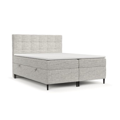 MAISON DE RÊVE Boxspring krevet Urbaneo 140x200 cm s podnicom i prostorom za pohranu, svijetlo sivi