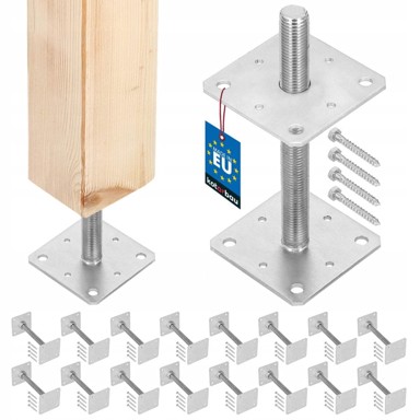 KOTARBAU Kompleti podesivih podnožja za stupove ZSY2388 set od 16 komada, 110x110x250 mm