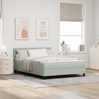 Box Spring krevet s madracem, svjetlosivi, 140x200 cm, baršun