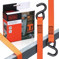 BLACK+DECKER Traka za vezivanje, 5 m, 350 kg, najlon, narančasta, crna