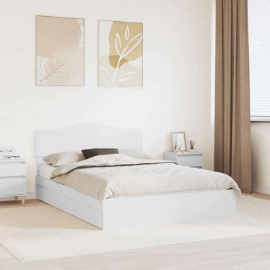 Krevet s prostorom za pohranu 140×190 cm konstruirano drvo, bijeli
