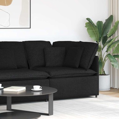 Modularna kutna sofa s jastucima, 100 cm, crna