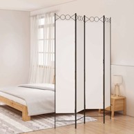 Sobna pregrada s 4 panela 60 x 220 cm od tkanine bijela