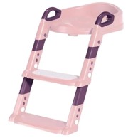 JOJOY Dječja WC školjka KIDDISTEP, sa stepenicama, prilagodljivo sjedalo s ručkama za sigurnost, roza