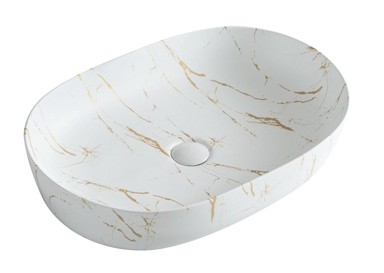 S6 STEKLARSTVO ŠEST Umivaonik S6WG1 61x41,5x13,5 cm, bijeli mramor