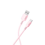 ADDA Kabel USB-200-LP USB-A na Type-C 3.1A, baby roza, 1.2M