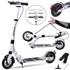 Sklopivi romobil s kočnicama i amortizerom, bijeli