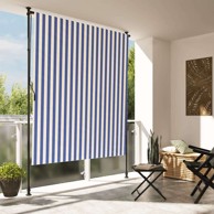 Vanjska roleta 200x270 cm podesive visine tkanina i čelik, plavo-bijela