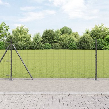 Euro ograda s 7 flandriranim stupovima 1x10 m, čelik, galvanizirani 