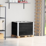 Okviri za palete 3 kom crni 80x60 cm od masivne borovine
