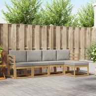 Set vanjskih sofa, 5-dijelni, bijela i svjetlosiva