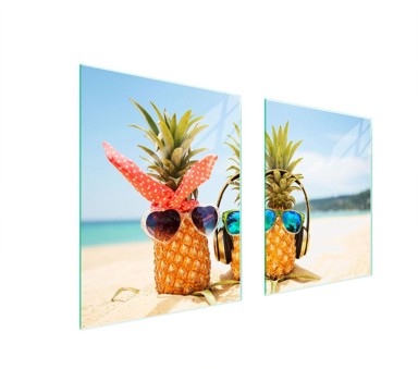 TMK Staklena zaštita za štednjak ili ploču za kuhanje 85x52, ananas