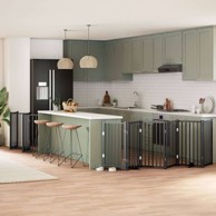 Vrata za pse s vratašcima, 15 panela, sklopiva, 50 x 90 x 2 cm