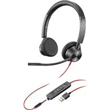 POLY Slušalice Blackwire 3320, naglavne, žične, USB-A, za ured i pozivni centar, crna
