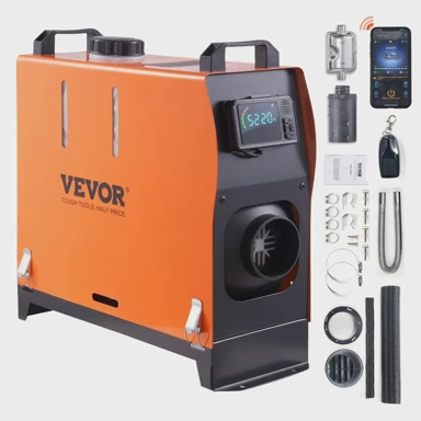 VEVOR Dizelski grijač zraka, 5 i 8 kW, 12 V, Bluetooth i LCD, spremnik 5 L, crna