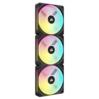 CORSAIR Računalni ventilator iCUE LINK QX120 RGB Series, PWM - set od 3 komada s RGB kontrolerom - 120mm, crni, starter CO-9051002-WW