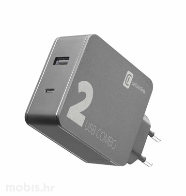CELLULAR LINE Punjač MP USB/USB-C I KABEL C