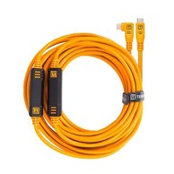 TETHER TOOLS Kabel USB-C na USB-C s desnim kutom TetherPro, narančasti, 9,4 m