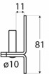 DOMAX držač natpisne pločice 11 x 81 x 3 mm, Ø10, cink, zlatni