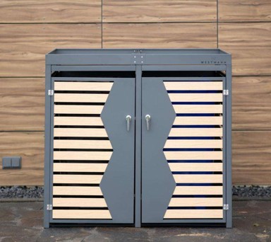 WESTMANN Spremište za 2 kante za smeće, 2 x 240 l, 84 x 134 x 125 cm, antracit