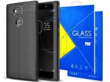 Maskica za Sony Xperia L2, sa zaštitnim staklom, crna