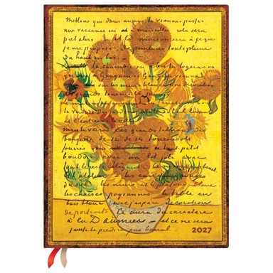 PAPERBLANKS Planer tjedni 2027-17,5 × 23 cm-ultra horizontalni s gum. Sunflowers DE1968-9