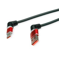 ROLINE USB kabel C-A, 60 W, 1 m, crveno/crni
