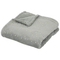 ATMOSPHERA Flanelska deka 100x75 cm s trokutima, mekana, siva