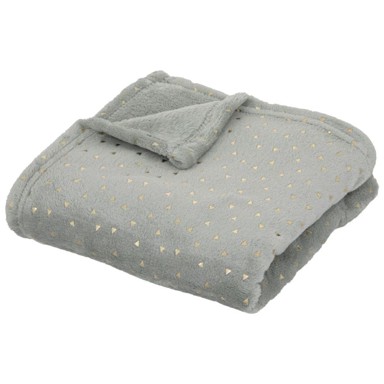 ATMOSPHERA Flanelska deka 100x75 cm s trokutima, mekana, siva
