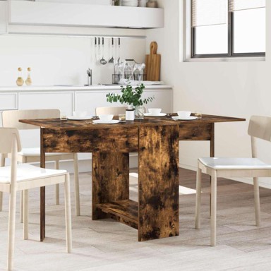 Blagovaonski stol, konstruirano drvo, 138 x 70 x 73,5 cm, dimljeni hrast