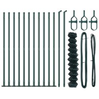 Ograđen lanac s 13 flanged postova 1x25 m, cinkovana čelična
