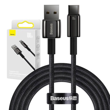 BASEUS Kabel Tungsten Gold, USB na USB-C, 100W, 2m 